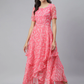 Pink Floral Georgette Maxi Dress