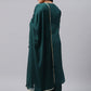 Plus Size Women Green Floral Kurta Set