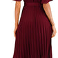 Polyester Belted Maroon Dress