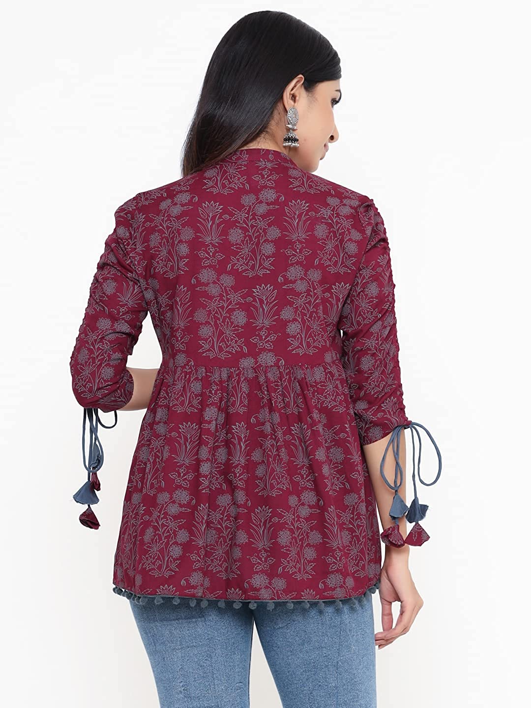 Women Rayon Floral Ethnic Top