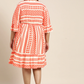 Plus Size Off White & Orange A-Line Dress