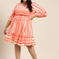 Plus Size Off White & Orange A-Line Dress