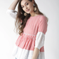 Red & White Striped A-Line Top