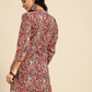 Rust Red & Navy Blue Cotton Kurti