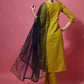 Women Green Cotton Blend Kurta, Pant And Dupatta Set