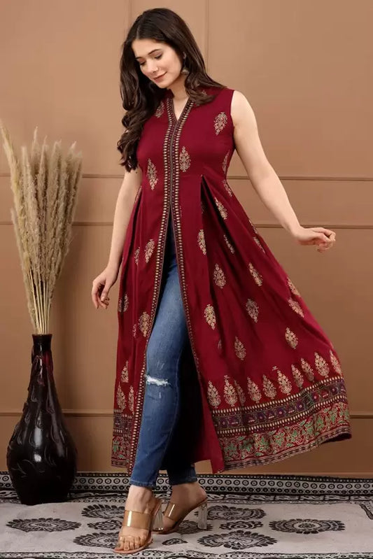 Women Open-front Indowestern Gown/Kurta