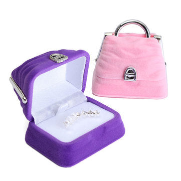 Mini Velvet Jewelry Holder Earring Ring Handbag Box Case | Amy's Cart Singapore