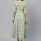 Women Green & Off-White Printed Maxi Dress