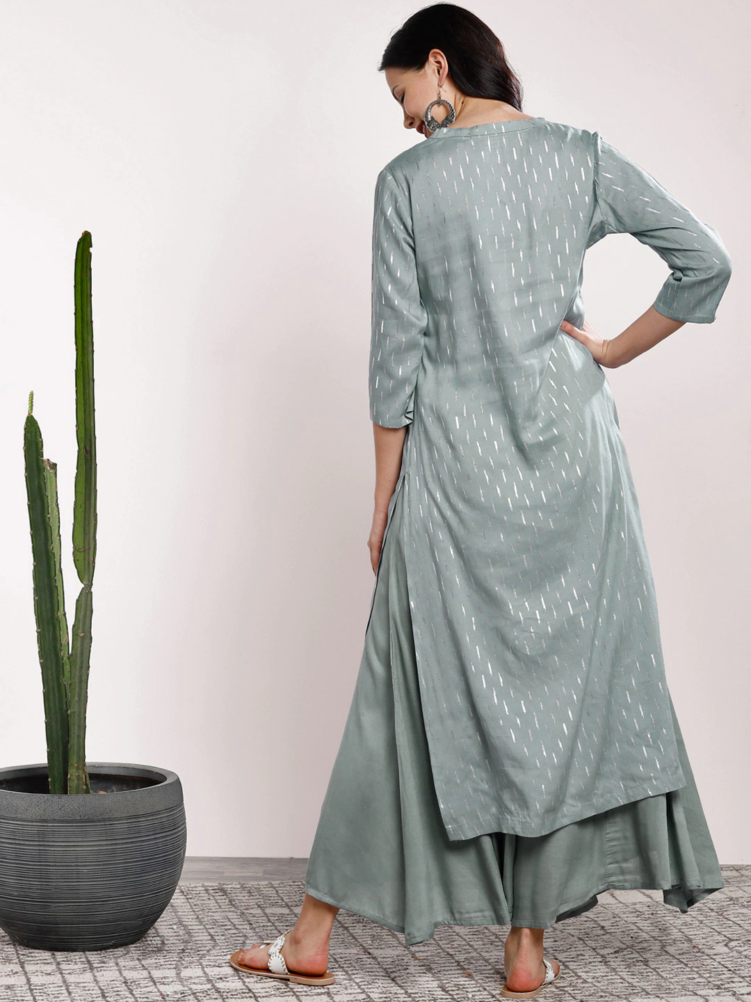 Women Grey Printed Kurta Set