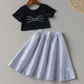 Toddler Girls Cartoon Graphic Tee With Striped Skirt