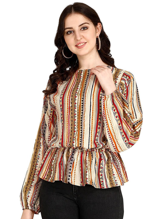 Women's Elegant Printed Work Wear Top