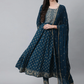 Women Navy Blue Ethnic Motifs Embroidered Kurta Set