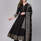 Viscose Rayon Black Anarkali Kurta set