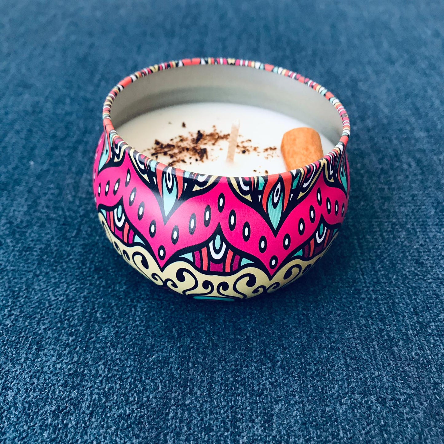 Sandalwood soy candle with added spices