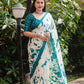 Soft jute silk saree with ahibori prints