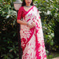 Soft jute silk saree with ahibori prints