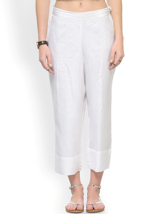 White Ankle Length Pants
