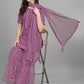 Woman Lavender Silk Blend Kurta Sharara set