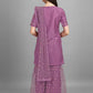 Woman Lavender Silk Blend Kurta Sharara set