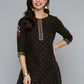 Black & Gold-Toned Ethnic Cotton Kurti