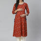 Women Rust Red & Orange Maternity Kurta