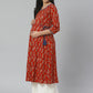Women Rust Red & Orange Maternity Kurta