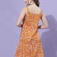 Women A line Orange Dress