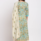 Women Beige Floral Printed Cotton Kurta Set
