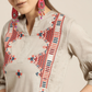 Women Beige Pure Cotton Embroidered Kurta Set