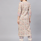 Women Beige & Grey Kurta Set