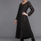 Women Black Embroidered Mirror Work Kurta Set