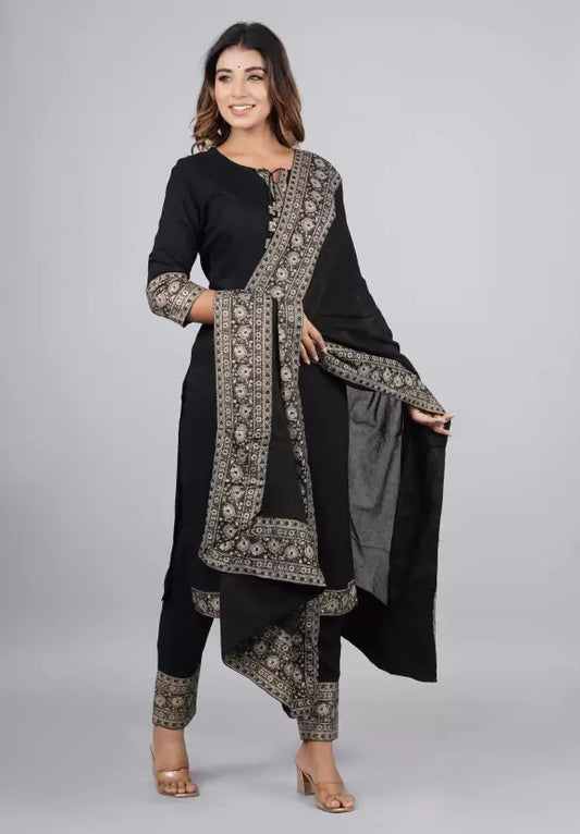 Women Kurta and Pant Set Viscose Rayon