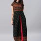 Women Black Printed A-Line Kurta