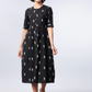 Women Black Printed Fit and Flare Dress