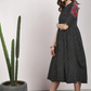 Women Black Printed Fit and Flare Dress