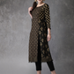 Women Black Printed Kurta Set