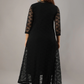 Women Black Kurta Set & Jacket