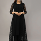 Women Black Kurta Set & Jacket