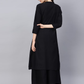 Women Black Solid Kurta with Palazzos