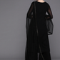 Women Black Striped Kurta Palazzos & Dupatta Set