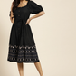 Women Black A-Line Midi Dress