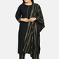 Women Black & Gold-Coloured Kurta Set
