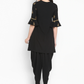 Women Black & Gold-Toned Printed Kurta Set