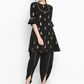 Women Black & Gold-Toned Printed Kurta Set
