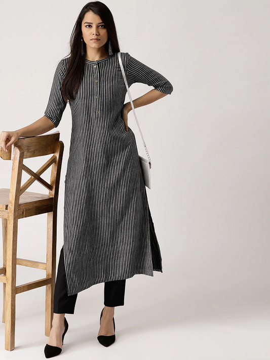 Women Striped Straight Kurta