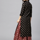 Women Black & Maroon Printed Kurta with Skirt