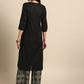 Women Black & Teal Green Pure Cotton Kurta Set