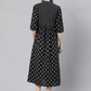Women Black & White Printed Cotton Dress
