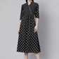 Women Black & White Printed Cotton Dress
