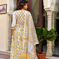 Women Block Printed Anarkali Kurta and Pant Set with Dupatta